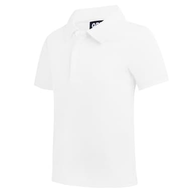 QBK Toddler to Youth Boys' Performance Polo Kids Collared Golf Shirt School Uniform (White 4T) - Image 2