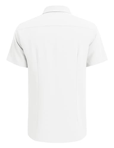 COOFANDY Men's Cuban Guayabera Shirt Short Sleeve Button Down Shirts Casual Summer Beach Linen Shirts A-White - Image 6