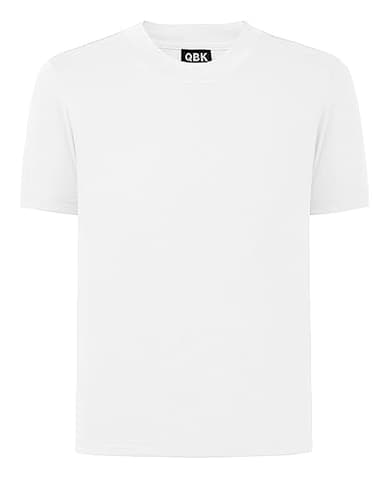 QBK 2T to Youth Neon Shirt Kids UPF 50+ Dry Fit Athletic Short Sleeve Rash Guard T Shirts for Boys Girls Sports Undershirt (White XS) - Image 1