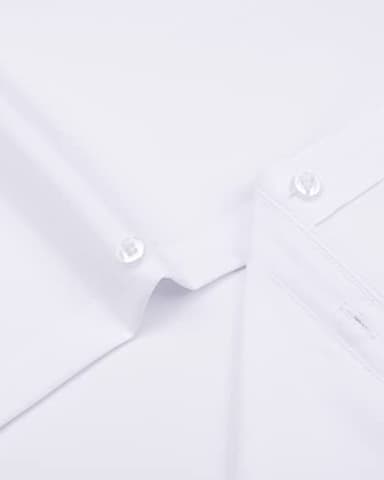 Alimens & Gentle Mens Short Sleeve Dress Shirts Wrinkle Free Solid Casual Button Down Shirts with Pocket, White, Medium - Image 5