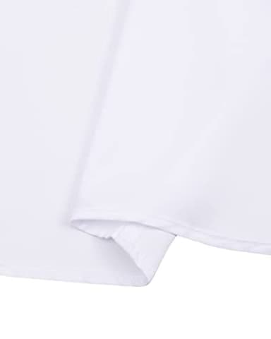 Alimens & Gentle Mens Short Sleeve Dress Shirts Wrinkle Free Solid Casual Button Down Shirts with Pocket, White, Medium - Image 6