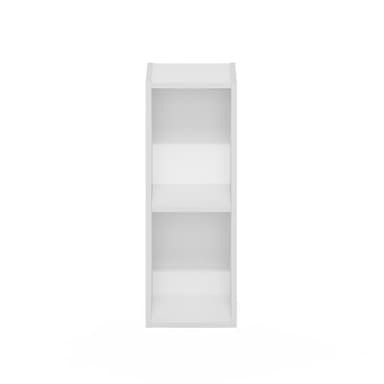 Furinno Fulda Book Shelf, 2-Tier Modern Narrow Bookshelf, 8-in Width Bookcase, 9.3" x 7.9" x 21.2", for Living Room, Bedroom, Home Office, White - Image 6