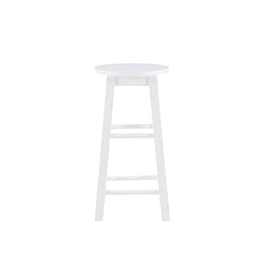 Linon Zeke White 24" Counter Stool with Round Seat - Image 10