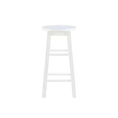 Linon Zeke White 24" Counter Stool with Round Seat - Image 11