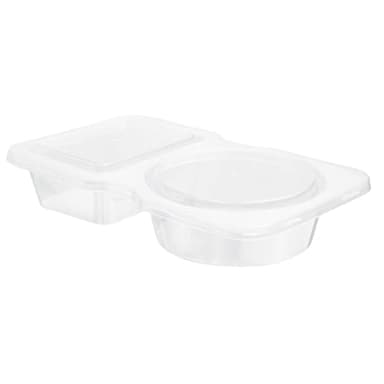 Restaurantware Futura 5 Ounce Snack Containers 500 Microwavable Sauce Containers - 2 Compartments Hinged Lid Clear Plastic Portion Cups For Condiments Or Dips - Image 2