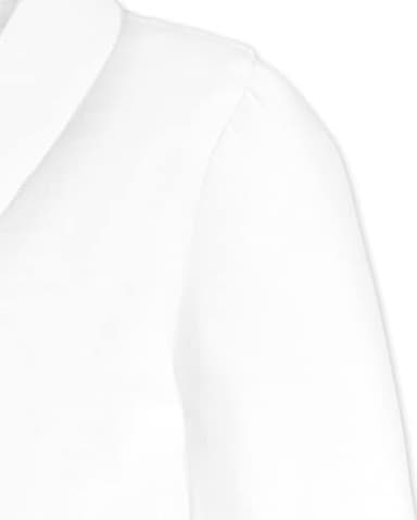 The Children's Place Baby Girls and Toddler Girls Long Sleeve Ruffle Pique Polo, White, 5T - Image 3
