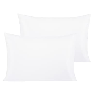 NTBAY Egyptian Cotton Toddler Pillowcases - Set of 2 - Travel Pillow Cases - 500 Thread Count Cotton 13x18 Pillow Covers - Envelope Closure Nursery Pillowcases, 13x18 Inches, White - Image 1