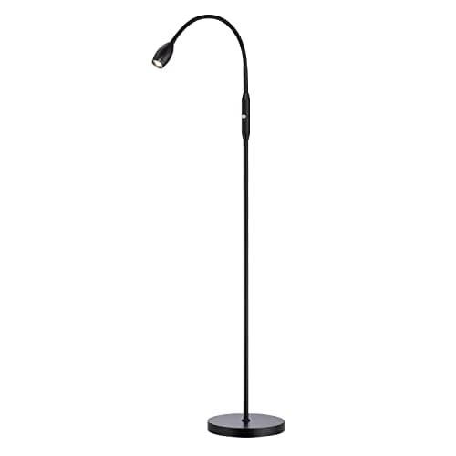 O’Bright Ray – Adjustable LED Beam Floor Lamp, Dimmable and Zoomable Spotlight, Flexible Gooseneck, Reading/Crafting Standing Lamp, Work Table Light, Matte Black - Image 1