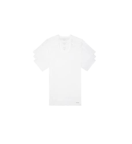Calvin Klein Mens 100% Cotton T-Shirt Packs 5 White - Short Sleeve Crewneck L - Image 1