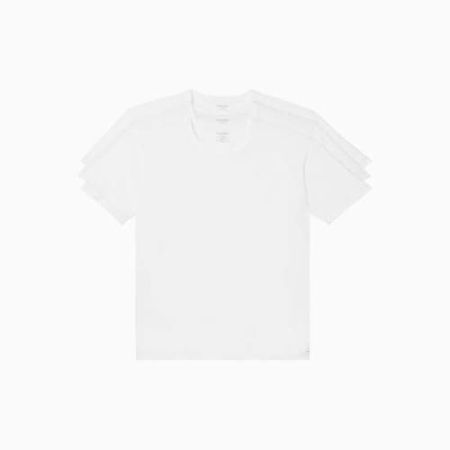 Calvin Klein Men's Cotton Stretch Undershirt Packs, 3 White-Crewneck, Medium - Image 1