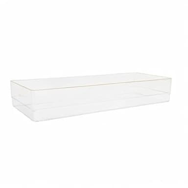 Martha Stewart Kerry Plastic Stackable Office Desk Drawer Organizers, 9" x 3", 8 Pack, with Gold Trim - Image 10