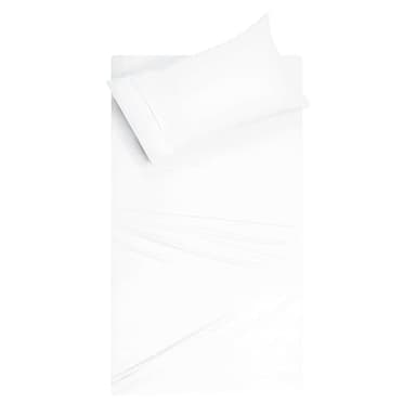 Belizzi Home Twin Sheet Set - 3 Piece Set (1 Fitted Sheet, 1 Flat Sheet, 1 Pillowcase) - 55% Cotton, 45% Polyester - White - Modern, Unisex, Winter - Image 1
