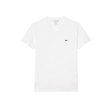 Lacoste Men's Short Sleeve V-Neck Pima Cotton Jersey T-Shirt, White, X-Large - Image 5