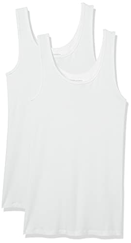 Amazon Essentials Women's Slim-Fit Tank Top, Pack of 2, White, Medium - Image 1