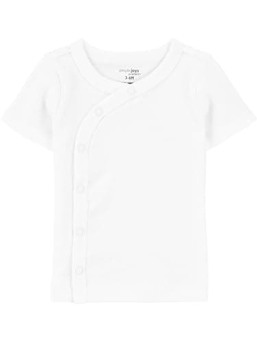 Simple Joys by Carter's Baby 6-Pack Side-Snap Short-Sleeve Shirt, White, 3-6 Months - Image 2