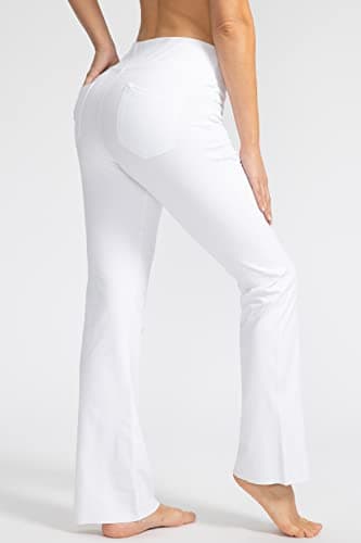 G Gradual Women's Pants with 4 Pockets High Waist Work Pants Bootcut Yoga Pants for Women (White, Medium) - Image 4