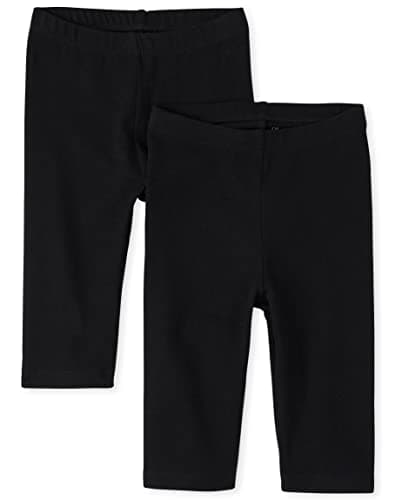 The Children's Place Baby Girls and Toddler Capri Leggings, Black 2 Pack, 5T US - Image 1