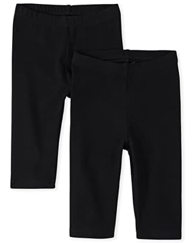 The Children's Place Baby Girls and Toddler Capri Leggings, Black 2 Pack, 5T US - Image 1