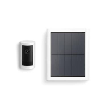 Introducing Ring Outdoor Cam Plus, Solar — Wide-Angle 2K Video with Ring Vision, Low-Light Sight for full-color night vision, Mounting Versatility, White - Image 1
