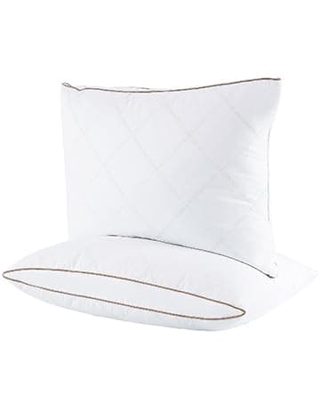 UNIKOME Natural Goose Down Feather Pillows Medium Firm Pillow with 100% Cotton Cover, Thick Gussted Bed Hotel Collection Pillows for Back,Stomach,Side Sleeping, Standard Size Set of 2 - Image 9