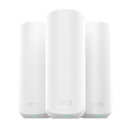 NETGEAR Orbi 370 Series Dual-Band WiFi 7 Mesh Network System for Home (RBE373) – Wireless Router + 2 Extenders, Security Features, 5 Gbps, Covers 6,000 sq.ft., 70 Devices, 2.5GB Internet Port, BE5000 - Image 1