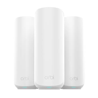 NETGEAR Orbi 370 Series Dual-Band WiFi 7 Mesh Network System for Home (RBE373) – Wireless Router + 2 Extenders, Security Features, 5 Gbps, Covers 6,000 sq.ft., 70 Devices, 2.5GB Internet Port, BE5000 - Image 1