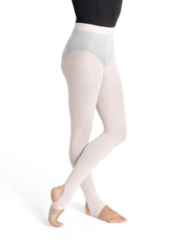 Capezio Ultra Soft Self Knit Waistband Stirrup Tight, Ballet Pink, 3X4X - Image 3