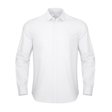 JEKAOYI Button Down Linen Shirts for Men Casual Long Sleeve Regular Fit Cotton Beach Shirts with Pocket White - Image 2