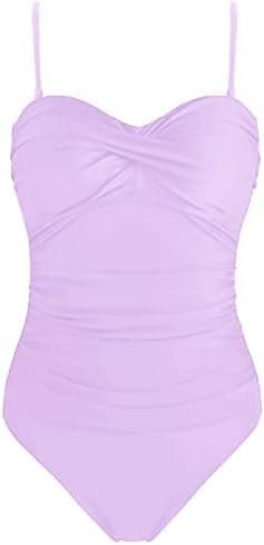 RELLECIGA Women's Tummy Control One Piece Swimsuit Bandeau Strapless Bathing Suits - Image 6