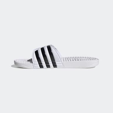 adidas Unisex Adissage Slides Sandal, White/Black/White, 9 US Men - Image 7
