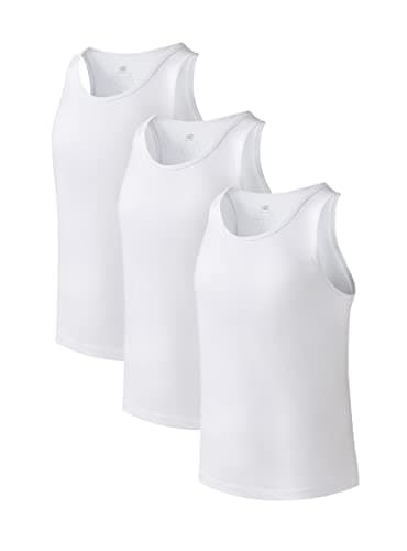 DAVID ARCHY Men's Tank Top Bamboo Rayon Undershirts Tank Shirt Moisture-Wicking A-Shirt for Men, 3-Pack (M, White) - Image 1