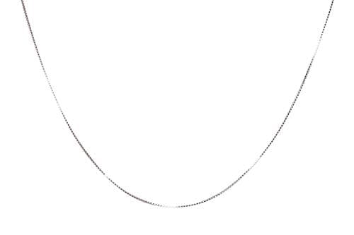 NAG.HC 925 Sterling Silver 0.8MM Box Chain Necklace for women - Available in 18K Gold or Silver or White Gold- Dainty&Thin&Strong &Add charm(16",silver) - Image 1