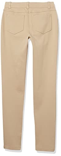 IZOD Girls School Uniform Stretch Jegging Pant, Khaki, 4 - Image 3