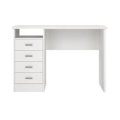 Tvilum 4-Drawer Desk, Modern White Office Writing Desk with Storage, Compact and Functional Desk for Home or Office - Image 4