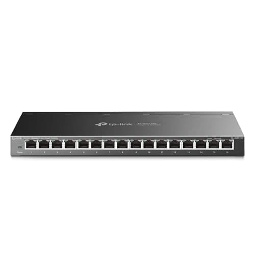 TP-Link 16 Port Gigabit Switch | Easy Smart Managed | Plug & Play | Limited Lifetime Protection | Desktop/Wall-Mount | Sturdy Metal w/ Shielded Ports | Support QoS, Vlan, IGMP and LAG (TL-SG116E) - Image 1