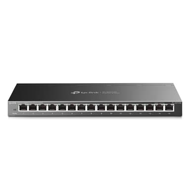 TP-Link 16 Port Gigabit Switch | Easy Smart Managed | Plug & Play | Limited Lifetime Protection | Desktop/Wall-Mount | Sturdy Metal w/ Shielded Ports | Support QoS, Vlan, IGMP and LAG (TL-SG116E) - Image 1