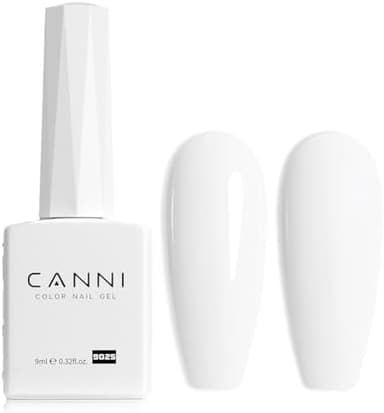 CANNI White Gel Nail Polish, 1Pcs Pure White Gel Polish Color High Gloss Soak Off U V Nail Manicure Salon DIY - Image 3