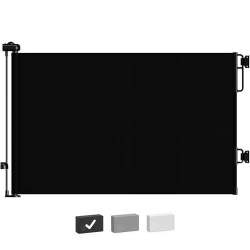 Cumbor Retractable Baby Gates for Stairs, Mom Choice Award Winner-55 Wide Mesh Dog Gate for Doorways, 34" Tall Easy to Use Pet Fence for The House, Toddler Safety Essentials Indoor&Outdoor, Black - Image 1