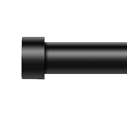 VOIIY Curtain Rods for Windows 48 to 84 Inch(4-7 Feet),Black 1'' Diameter Drapery Rods with End Cap Style Design,Modern Adjustable Heavy Duty Curtain Rod,Size:36''-88'' - Image 1