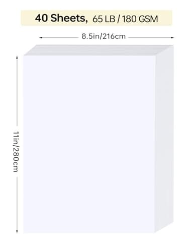 ALEWAPO White Cardstock 8.5 x 11 Thick Paper, 40 Sheets, ThickPaper 65 LB/180 GSM, Cardstock Printer Paper 8.5 x 11, White Card Stock for Invitations, Menus, Wedding, DIY Cards - Image 2