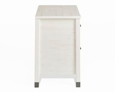 Baja Night Stand / 2 Drawer / Solid Wood / Rustic Bedside Table for Bedroom, Living Room, Sofa Couch, Hall / Metal Drawer Pulls, Shabby White - Image 5