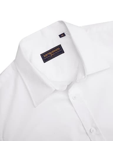 J.VER Men's Dress Shirts Solid Stretch Stain Resistant Short Sleeve Shirt Casual Business Button Down Shirts White X-Large - Image 4
