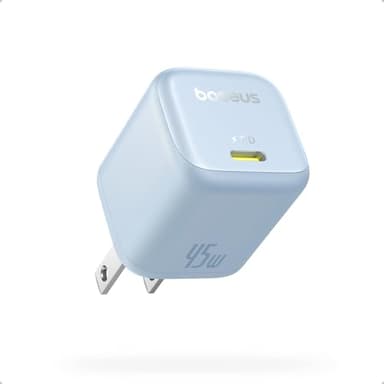 Baseus 45W Charger, PicoGo C1 USB C Charging Block Fast Charging, Compact Type C Wall Charger for iPhone16/15/14/13/12 Series, Galaxy Series, MacBook Etc.(Blue) - Image 1