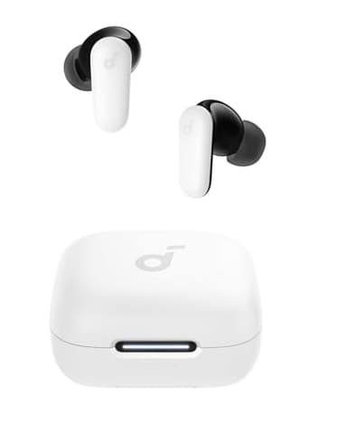 Soundcore P30i by Anker Noise Cancelling Earbuds, Strong and Smart Noise Cancelling, Powerful Bass, 45H Playtime, 2-in-1 Case and Phone Stand, IP54, Wireless Earbuds, Bluetooth 5.4 (White) - Image 1