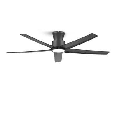 ocioc 52 inch Ceiling Fans with Lights, Large Air Volume Ceiling Fans with Reversible Quiet DC Motor and Remote（Black） - Image 1