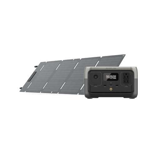 EF ECOFLOW Portable Power Station RIVER 2 with 45W Solar Panel, 256Wh LiFePO4 Battery/ 1 Hour Fast Charging, Up to 600W Output, Solar Generator for Outdoor Camping/RVs/Home Use - Image 1