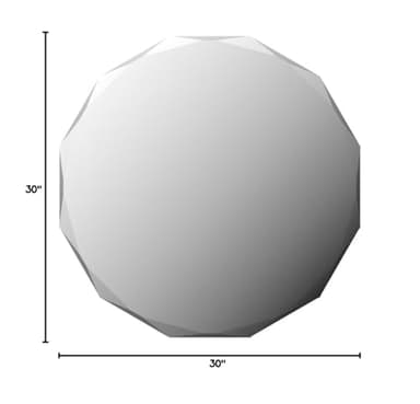 SNUGACE Single Beveled Edge Circle Mirror Frameless Wall Mount Bathroom Vanity Mirror, 30” - Image 2