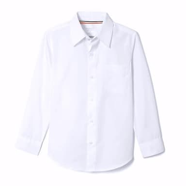 French Toast Boys Expandable Collar Dress With Long Sleeves (Standard & Husky) Button Down Shirt, White, 8 US - Image 1