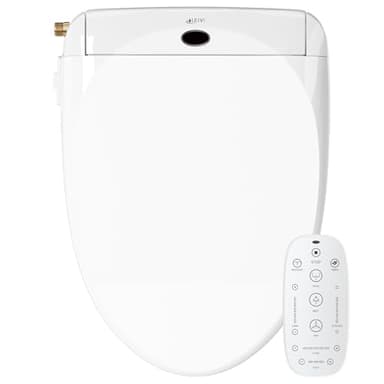 LEIVI Electric Bidet Smart Toilet Seat with Dual Control Mode, Adjustable Warm Water and Air Dryer, Ultra Slim Heated Toilet Seat, Oscillating and Pulsating Spray Wash, LED Nightlight, Elongated - Image 1