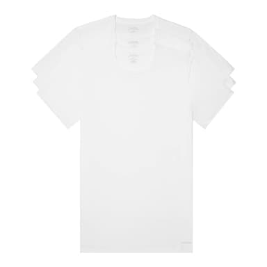 Calvin Klein Men's Cotton Classics 3-Pack Undershirts, 3 White - Crewneck, L - Image 1